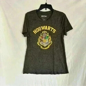 Harry Potter Dark Gray Hogwarts Short Sleeve Shirt Size XL